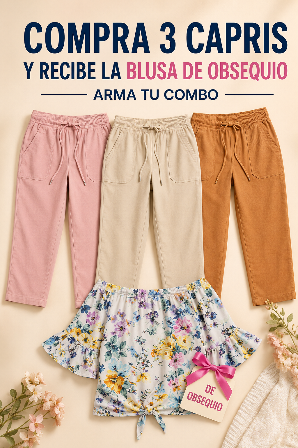 PACK CLÓSET RENOVADO  3 CAPRIS + BLUSA GRATIS